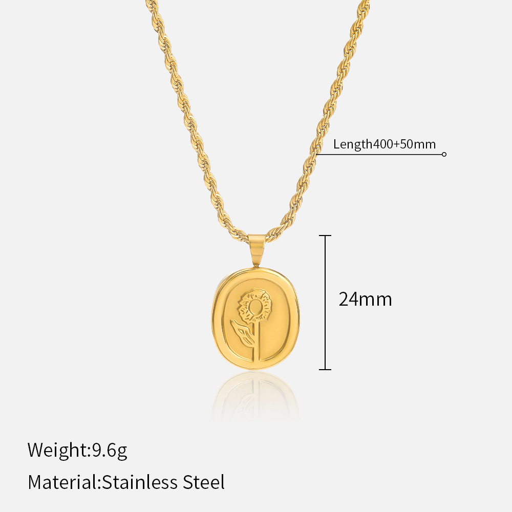 MYK2040-French retro braided star and moon stainless steel necklace, unique and stylish.