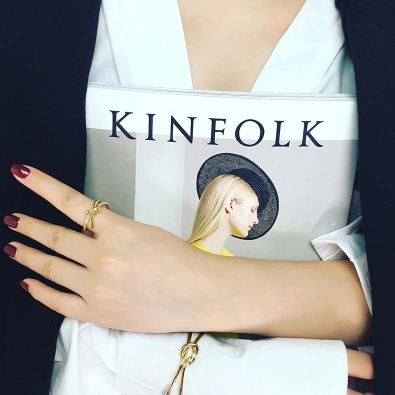 Open knot decorative ring, unique jewelry ring