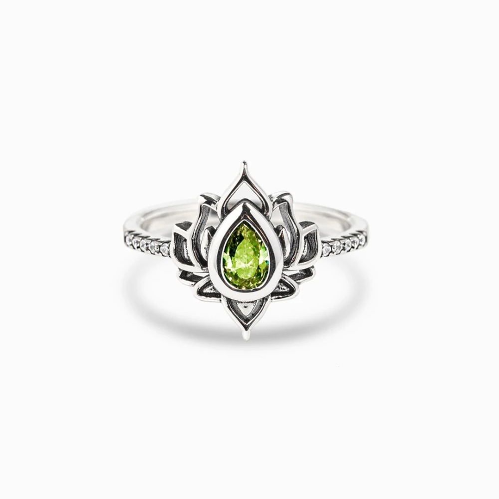 Lotus Flower Ring - Fashionable Vintage Style with Zircon Inlay