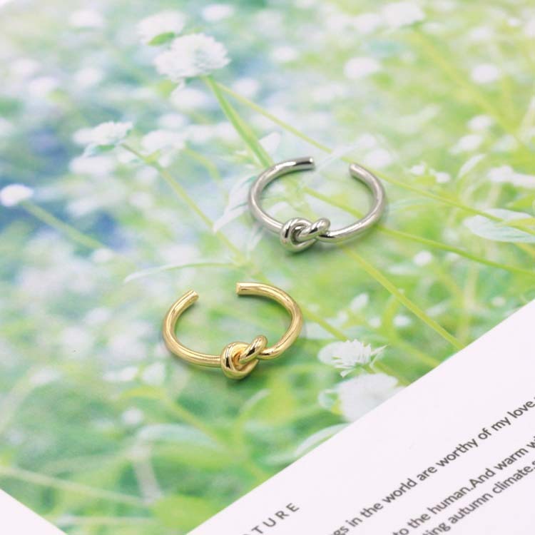 Simple all-copper open knot ring