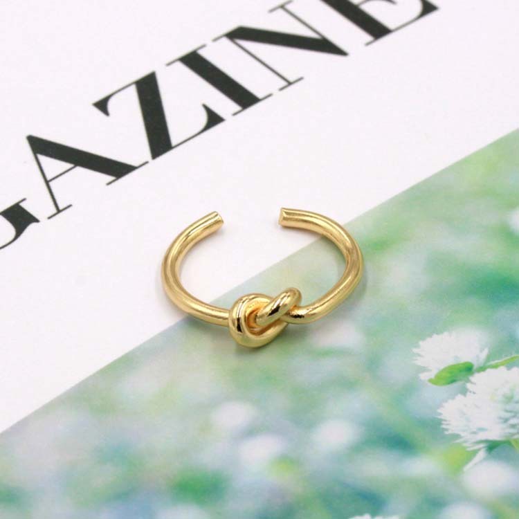 Simple all-copper open knot ring