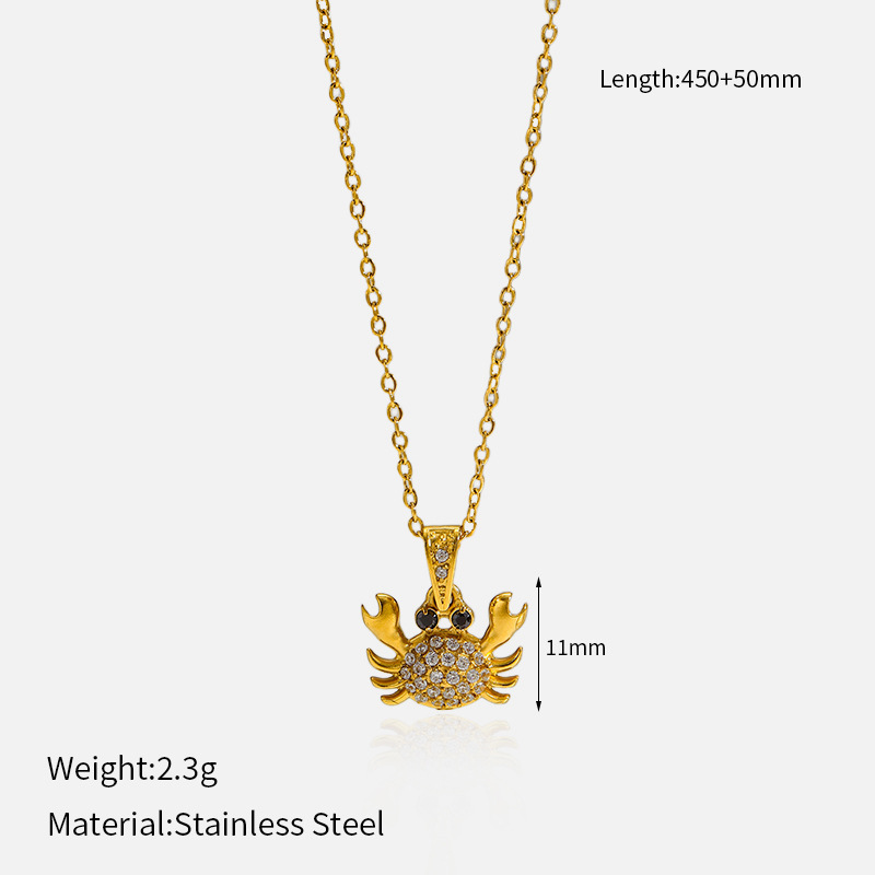 MYK2050-Stainless Steel Diamond-Studded Ocean Series High-End Necklace