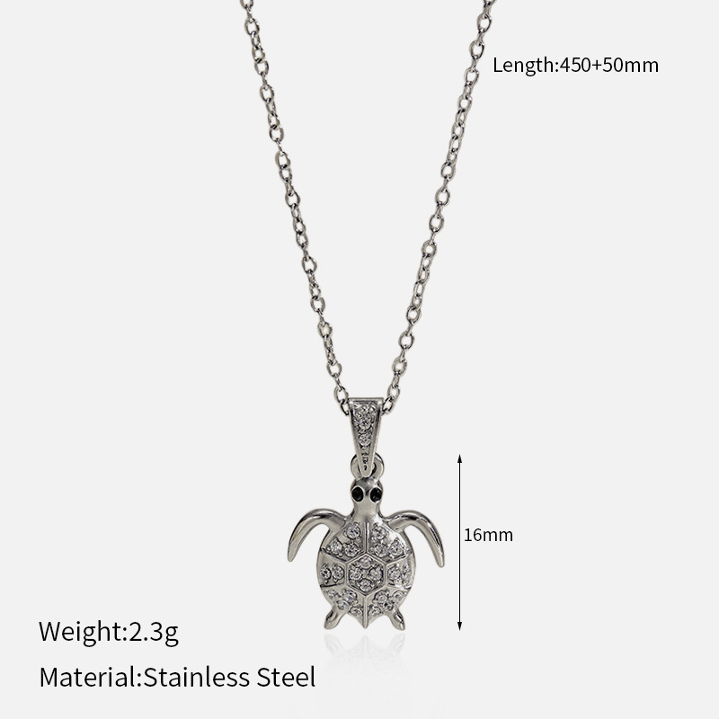 MYK2050-Stainless Steel Diamond-Studded Ocean Series High-End Necklace