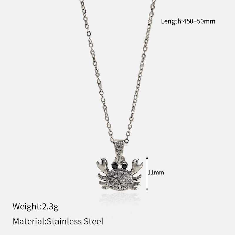 MYK2050-Stainless Steel Diamond-Studded Ocean Series High-End Necklace