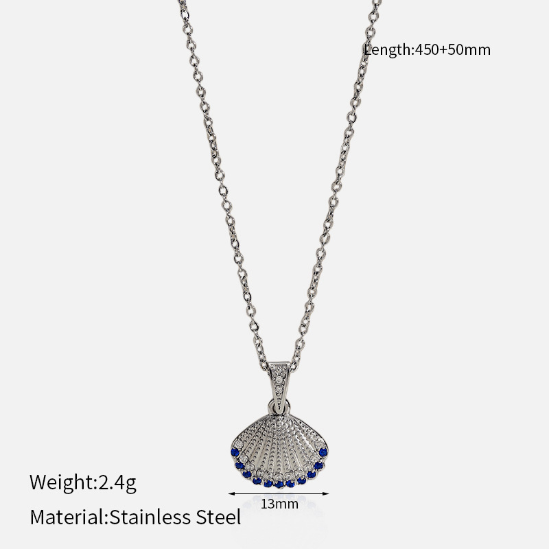 MYK2050-Stainless Steel Diamond-Studded Ocean Series High-End Necklace