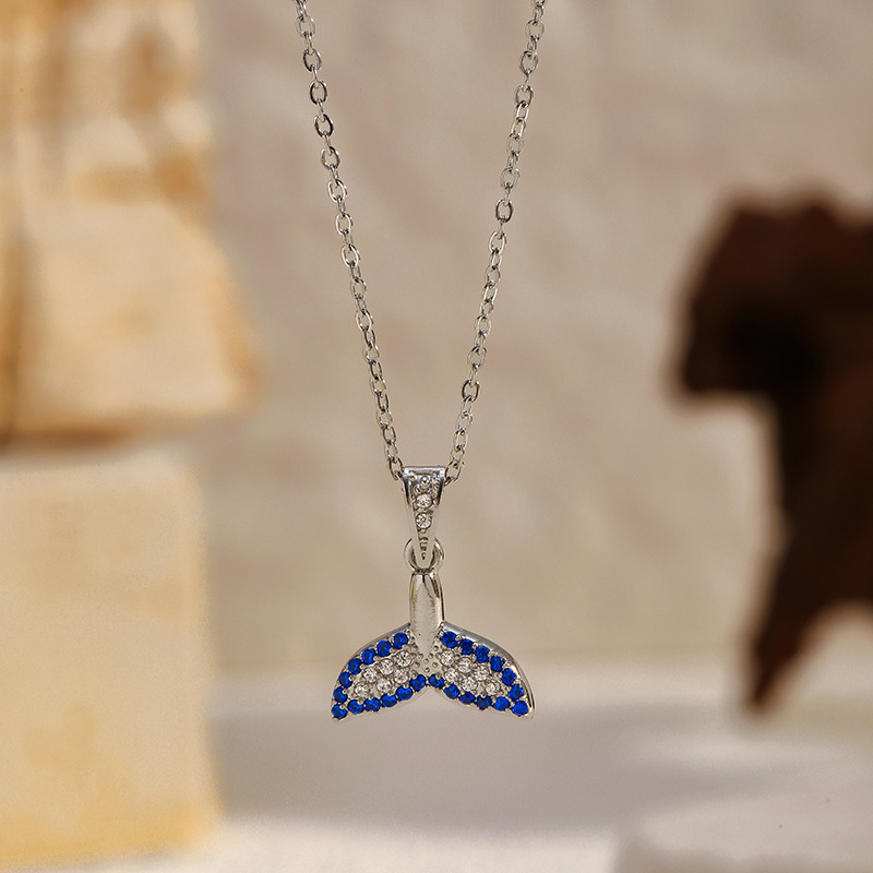 MYK2050-Stainless Steel Diamond-Studded Ocean Series High-End Necklace