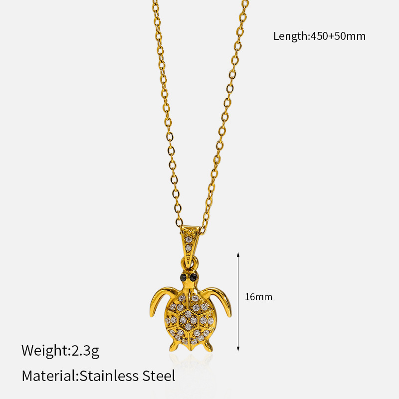 MYK2050-Stainless Steel Diamond-Studded Ocean Series High-End Necklace