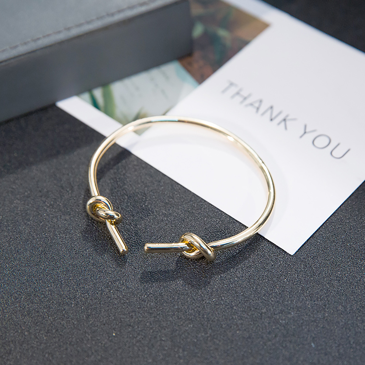 Geometric Opening Knotted Couple Copper Bangle