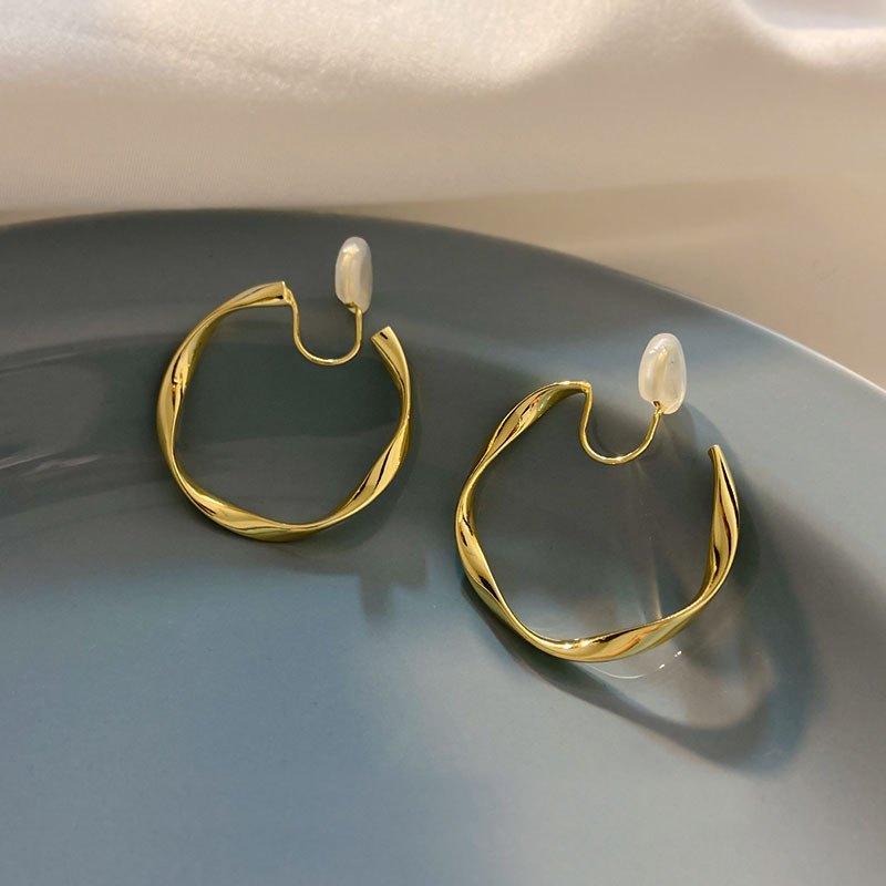 S925 silver needle irregular stud earrings, suitable for those without pierced ears