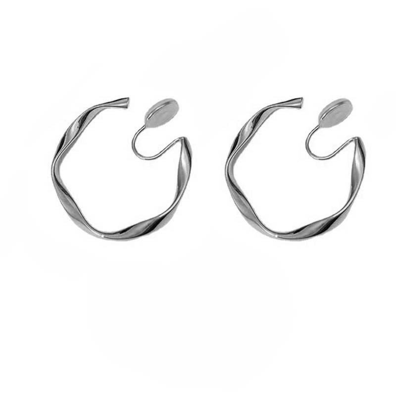 S925 silver needle irregular stud earrings, suitable for those without pierced ears