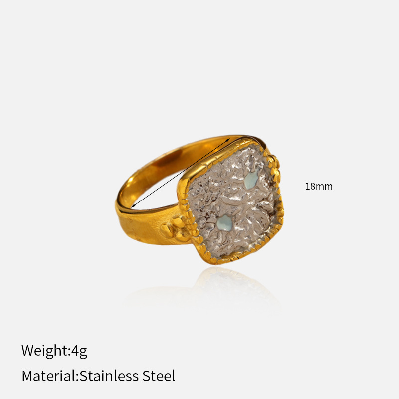MYK2104-PVD plated 18k gold-plated stainless steel ring