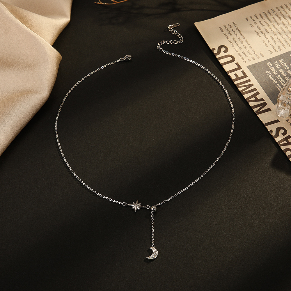 MYK2081-14K Gold Plated Fashionable Star and Moon Stainless Steel Pendant Jewelry