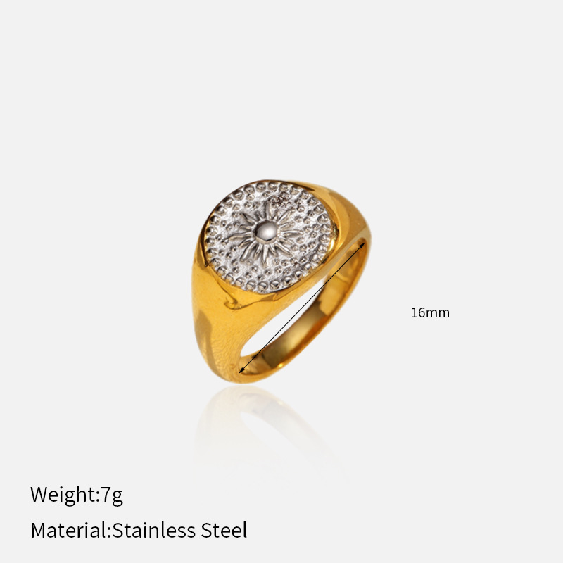 MYK2104-PVD plated 18k gold-plated stainless steel ring