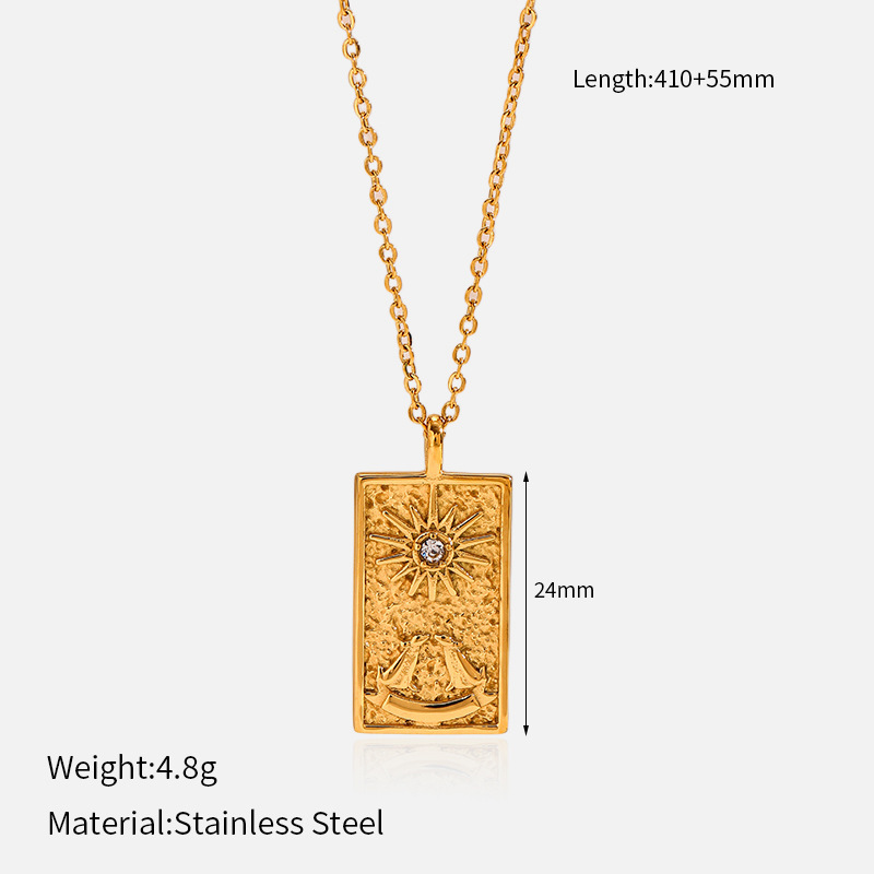 MYK2074-Heart-shaped butterfly stainless steel clavicle chain, plated with 18k gold.