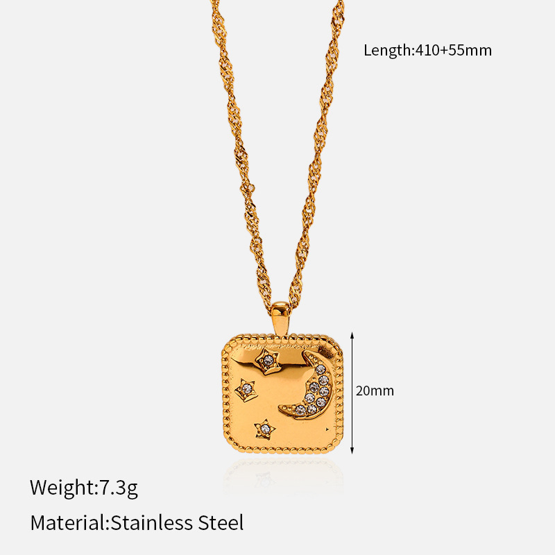 MYK2074-Heart-shaped butterfly stainless steel clavicle chain, plated with 18k gold.