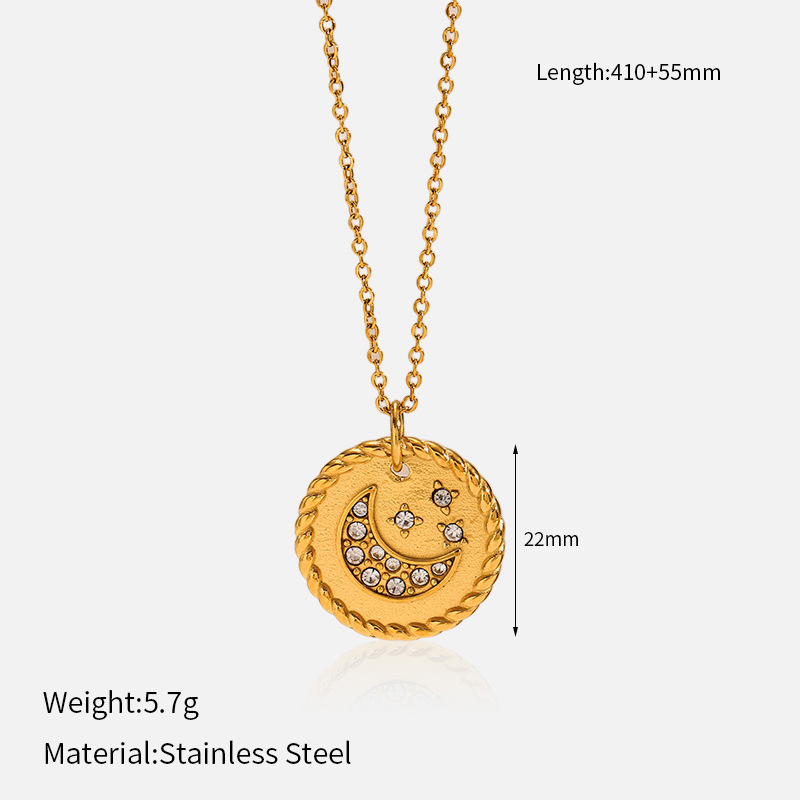 MYK2074-Heart-shaped butterfly stainless steel clavicle chain, plated with 18k gold.