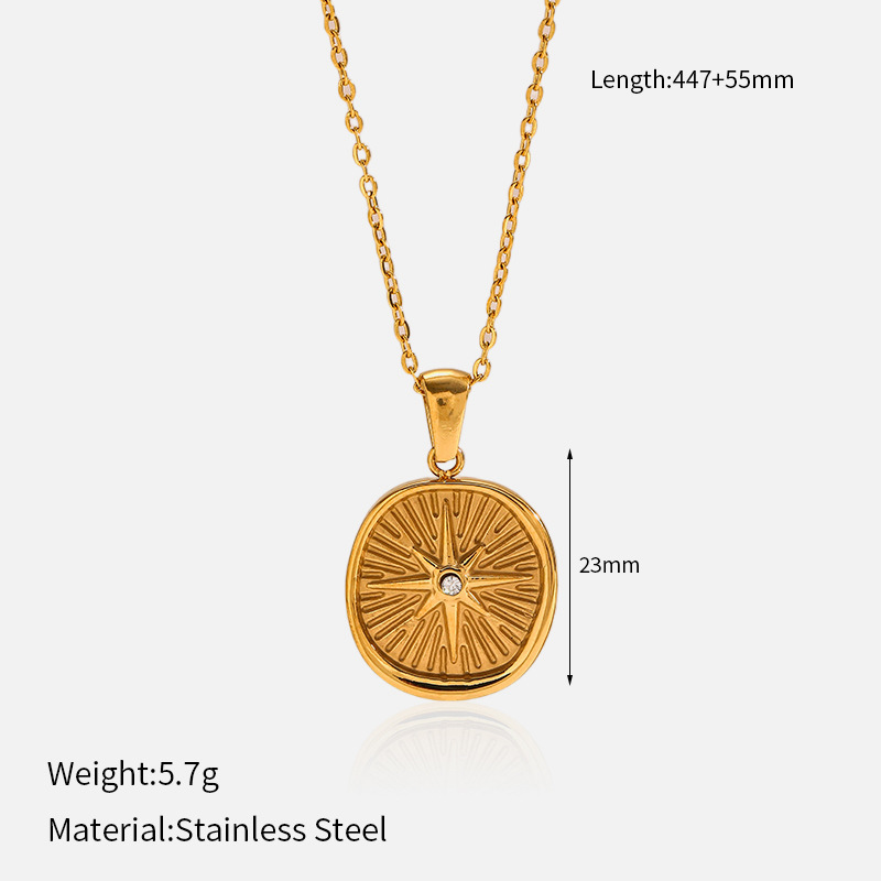 MYK2074-Heart-shaped butterfly stainless steel clavicle chain, plated with 18k gold.