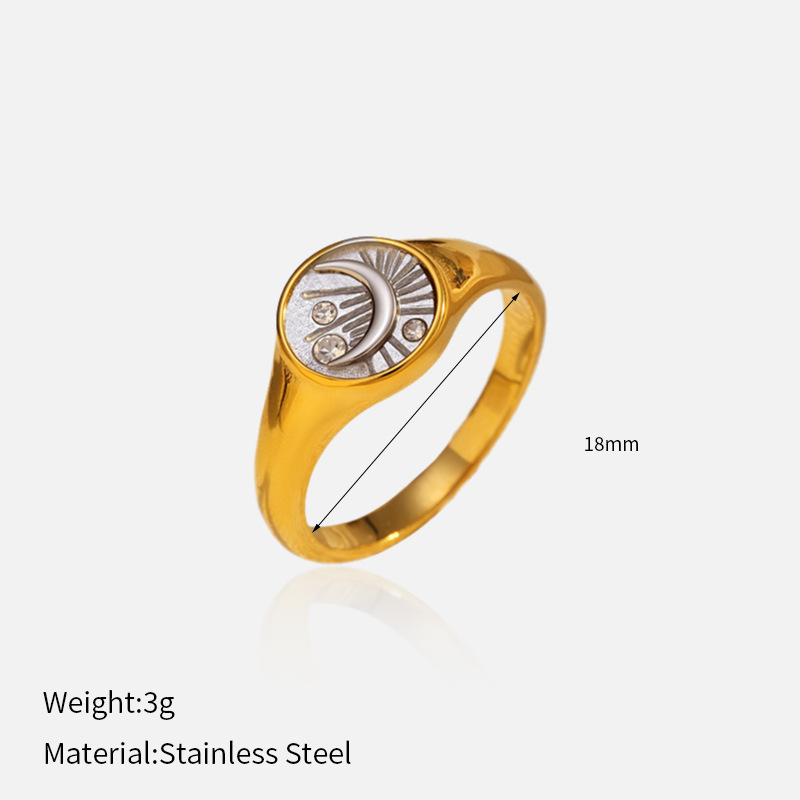 MYK2104-PVD plated 18k gold-plated stainless steel ring