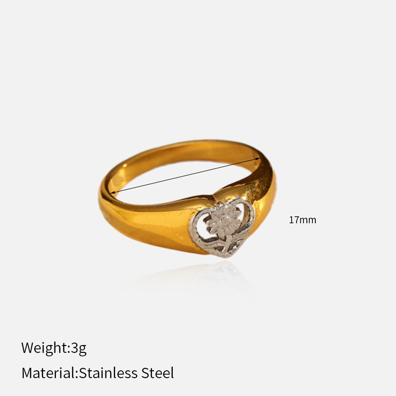 MYK2104-PVD plated 18k gold-plated stainless steel ring
