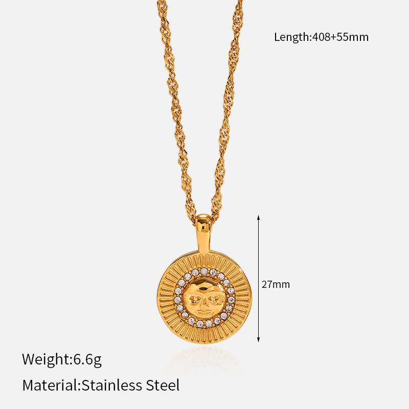 MYK2074-Heart-shaped butterfly stainless steel clavicle chain, plated with 18k gold.
