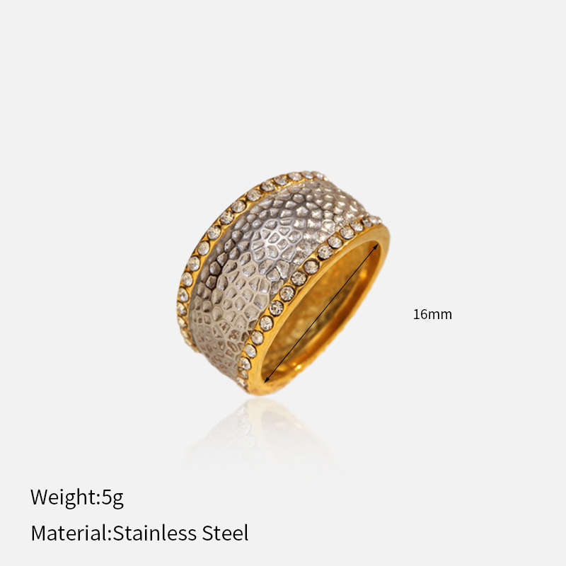 MYK2104-PVD plated 18k gold-plated stainless steel ring