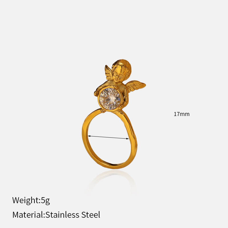 MYK2104-PVD plated 18k gold-plated stainless steel ring