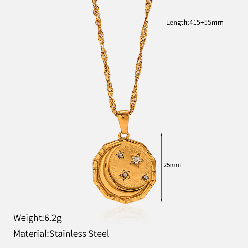 MYK2074-Heart-shaped butterfly stainless steel clavicle chain, plated with 18k gold.