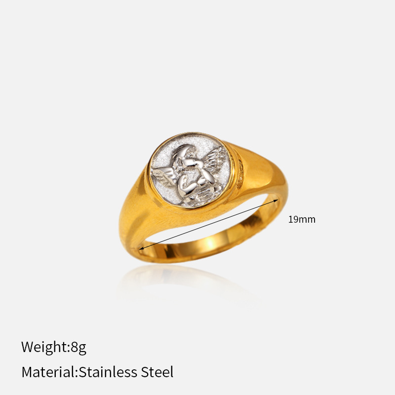 MYK2104-PVD plated 18k gold-plated stainless steel ring