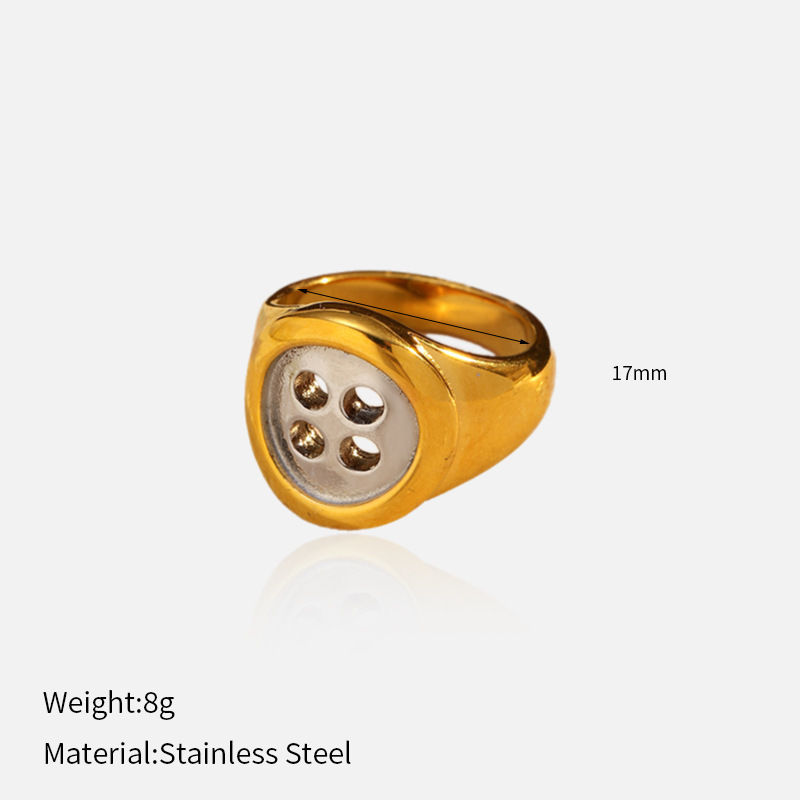 MYK2104-PVD plated 18k gold-plated stainless steel ring