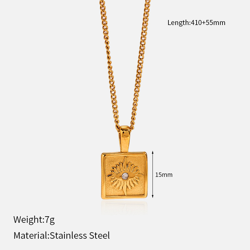 MYK2074-Heart-shaped butterfly stainless steel clavicle chain, plated with 18k gold.