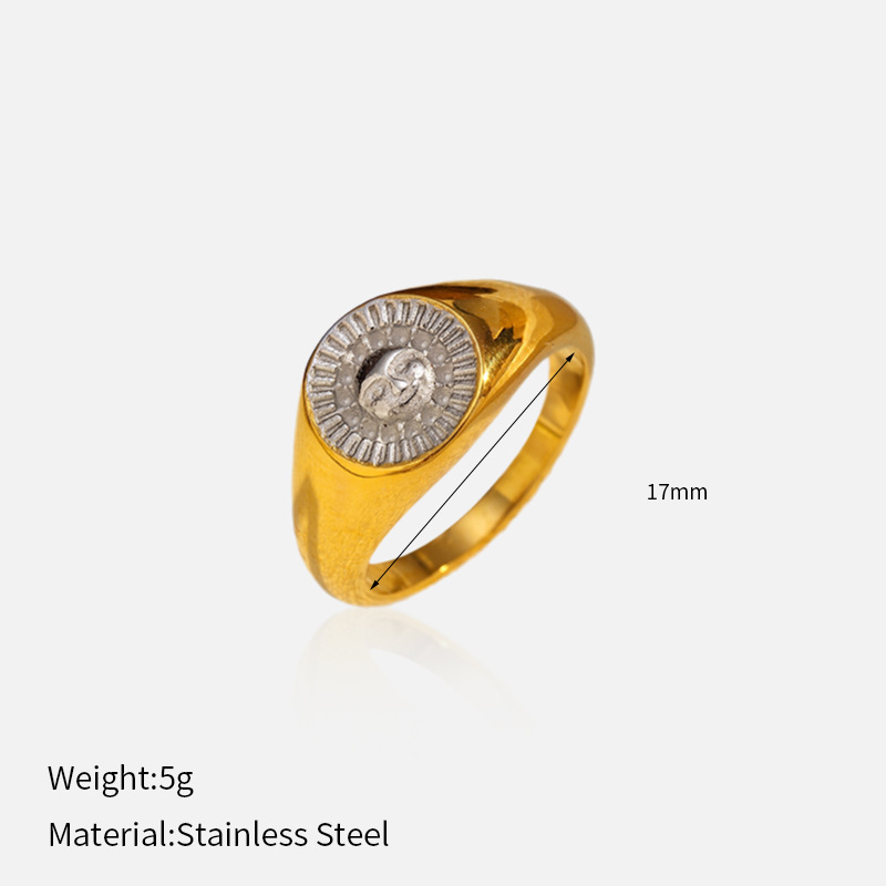 MYK2104-PVD plated 18k gold-plated stainless steel ring