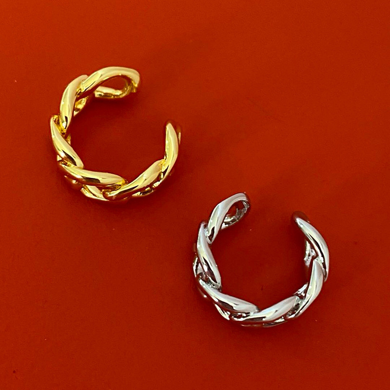 Stylish Metal Braided Hollow Ear Clip for No Piercings