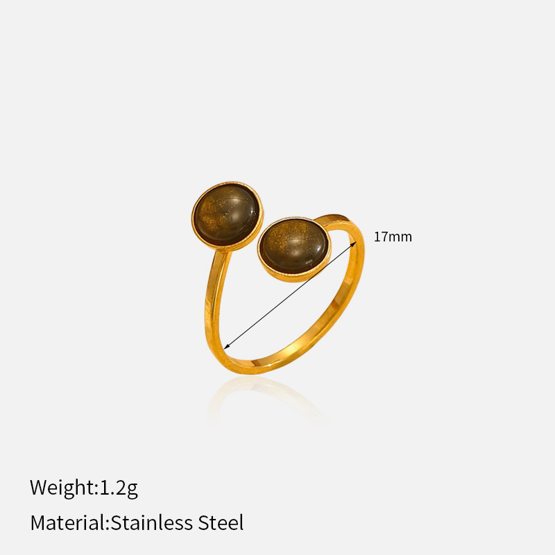 MYK2345-Stainless steel minimalist couple rings with open top