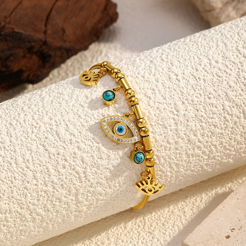 MYK2357-Evil Eye Stainless Steel Bracelet