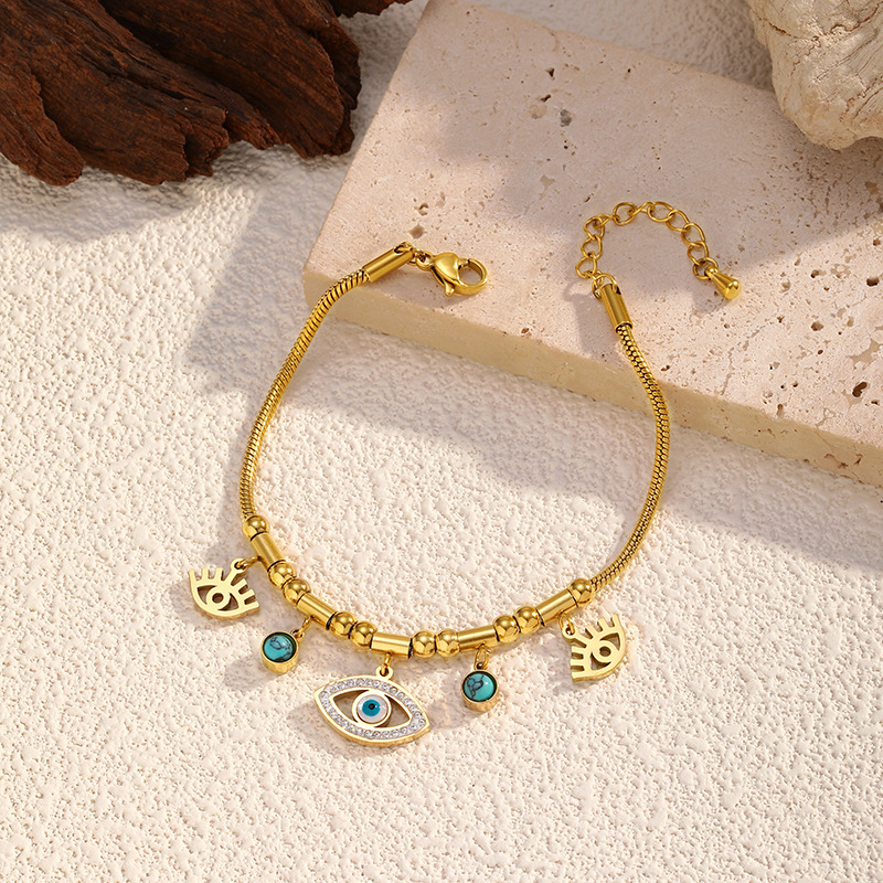 MYK2357-Evil Eye Stainless Steel Bracelet