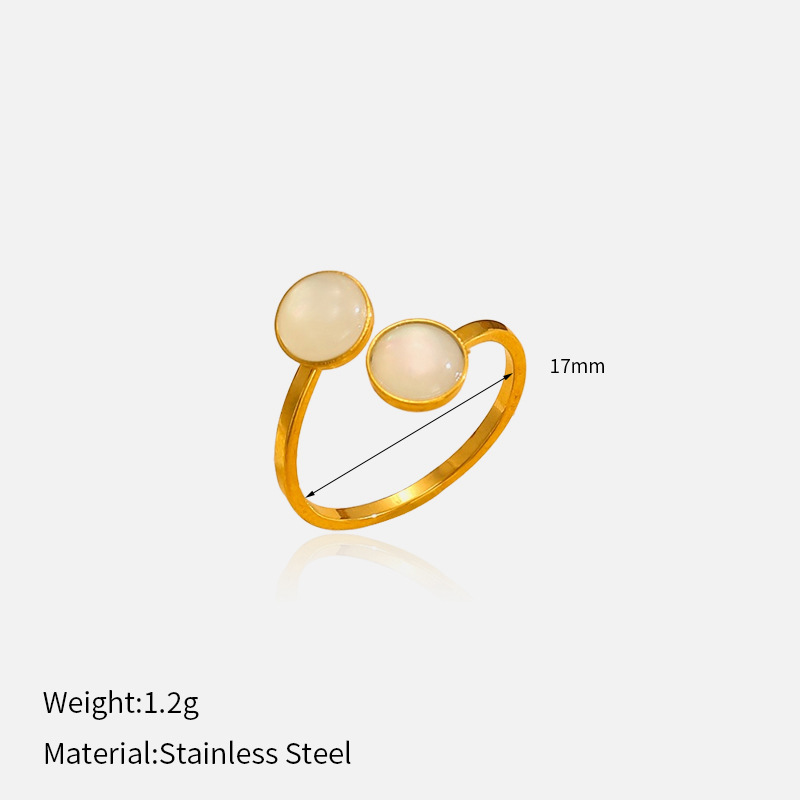 MYK2345-Stainless steel minimalist couple rings with open top