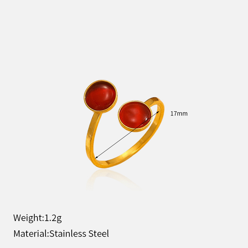 MYK2345-Stainless steel minimalist couple rings with open top