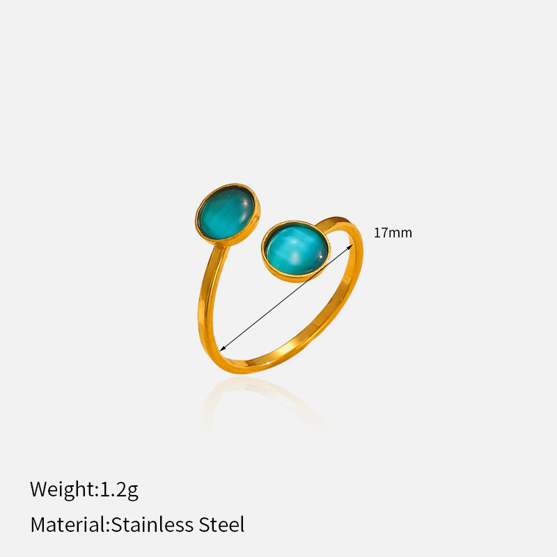 MYK2345-Stainless steel minimalist couple rings with open top