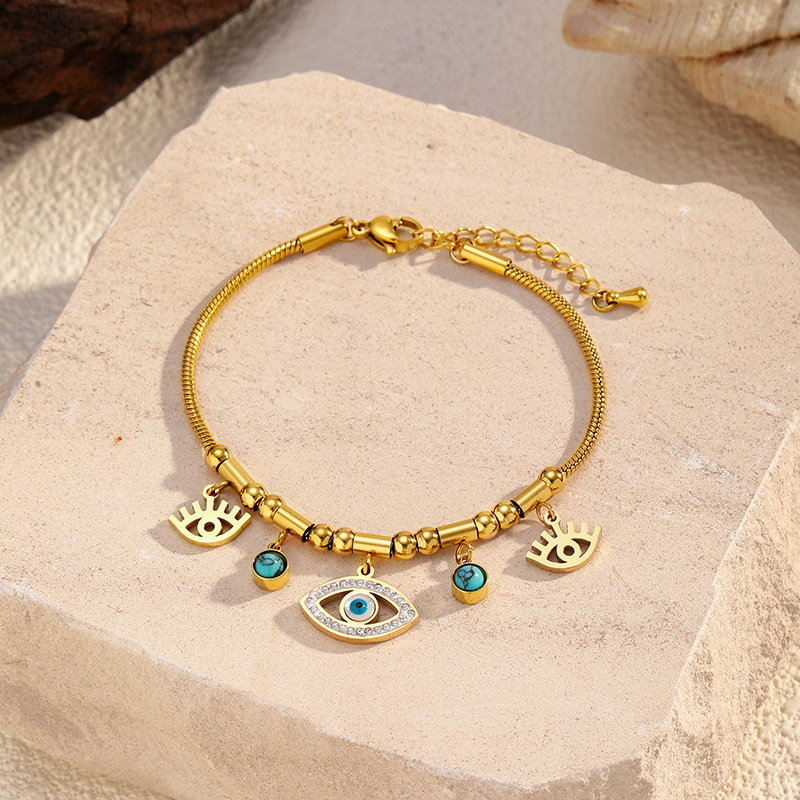 MYK2357-Evil Eye Stainless Steel Bracelet
