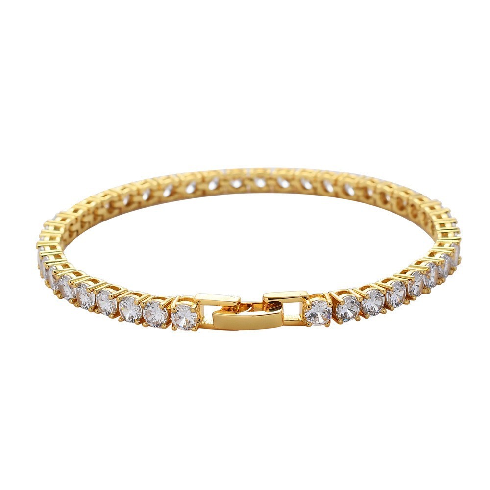Copper plated bracelet with rhinestones