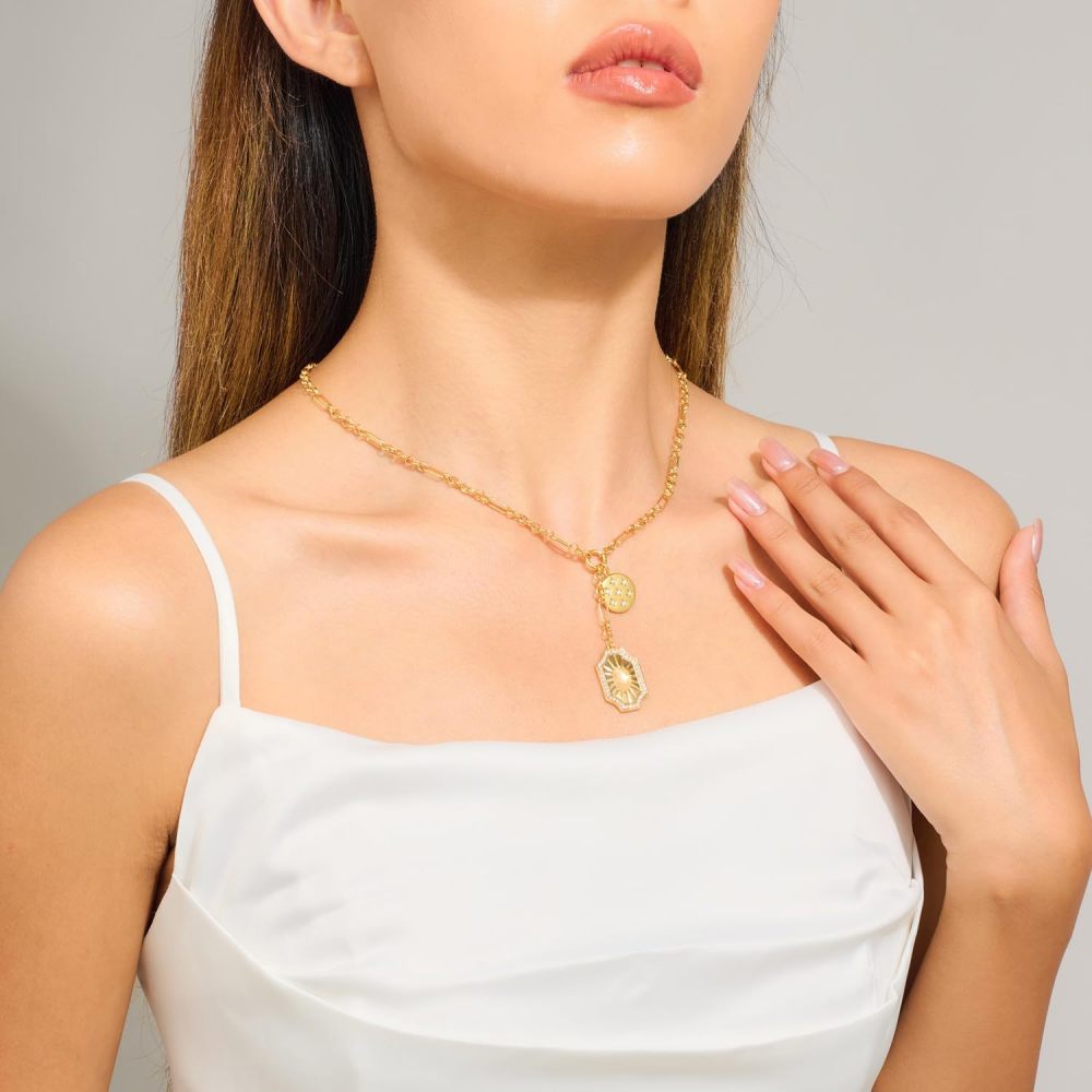 New Star Copper Plated Round Necklace