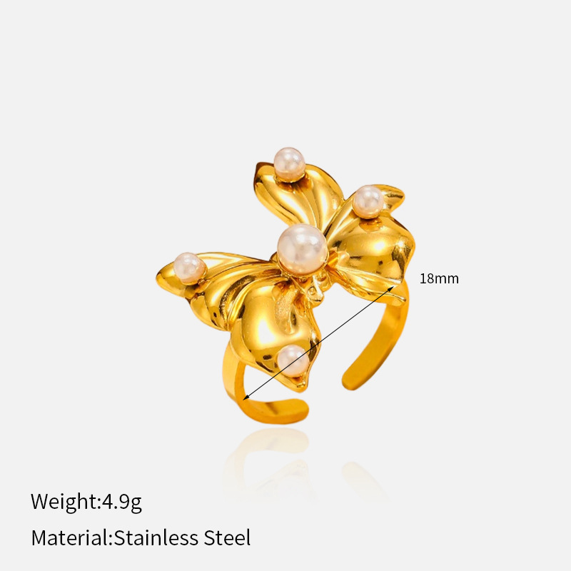 MYK2504-Bow Open Stainless Steel Ring