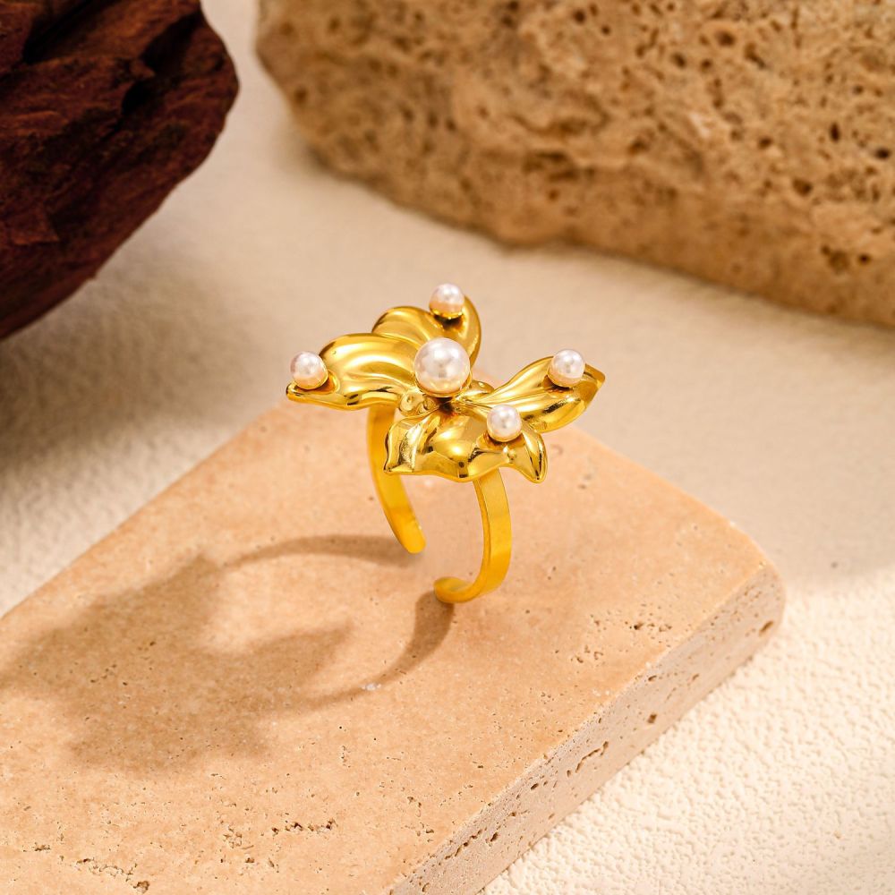 MYK2504-Bow Open Stainless Steel Ring