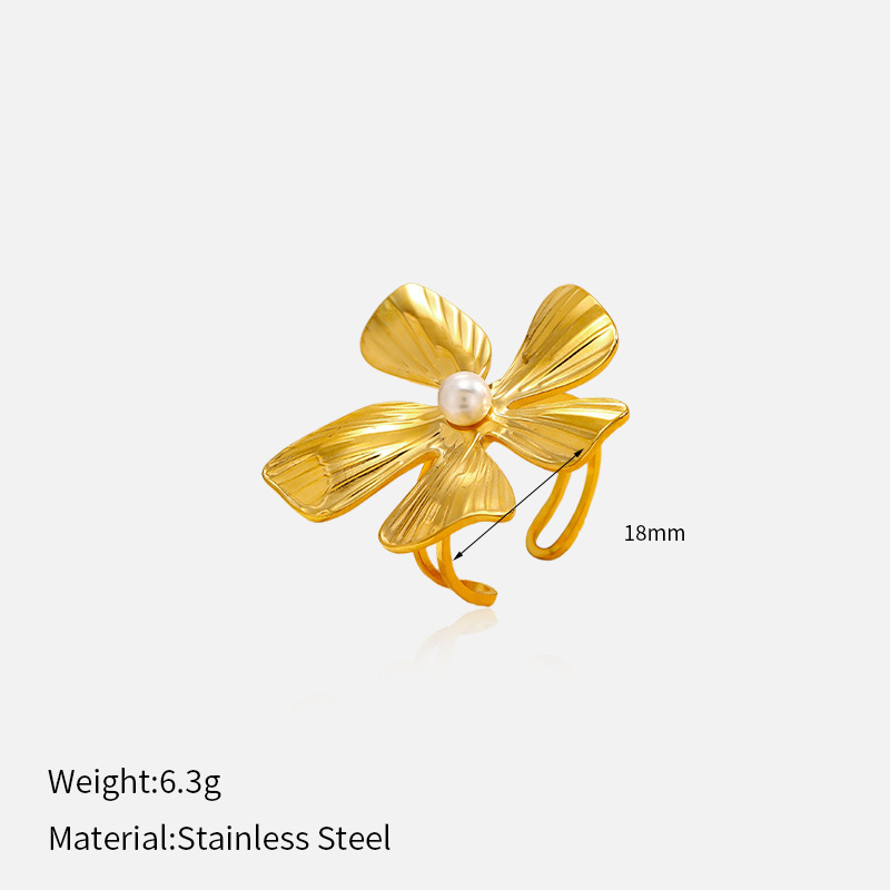 MYK2498-Stainless steel flower open ring
