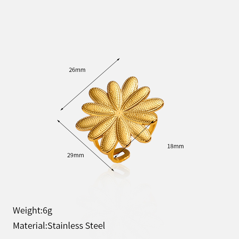 MYK2492-Stainless steel flower open ring