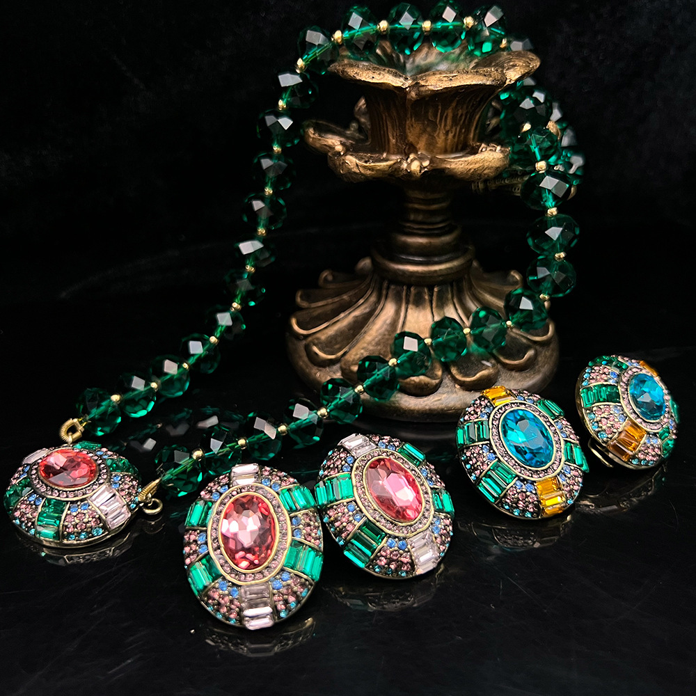 MYK2555-High-end Western antique full zircon crystal vintage marking set