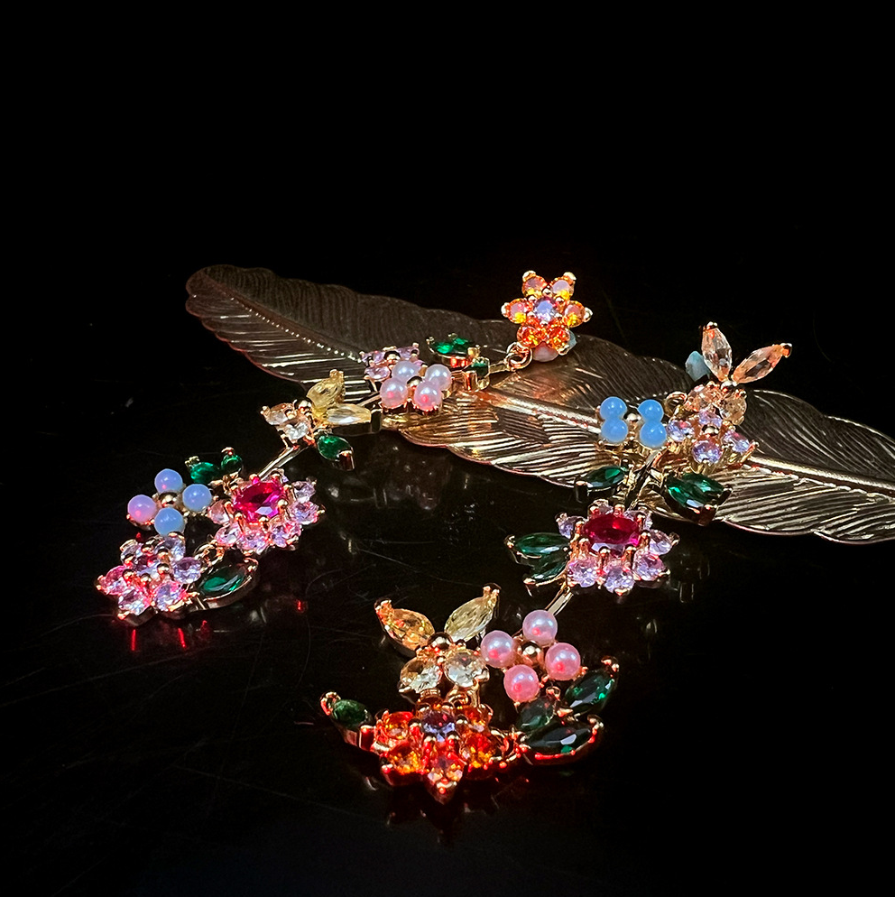 MYK2540-New Floral Gemstone Jewelry Set - High-End Luxury Jewelry