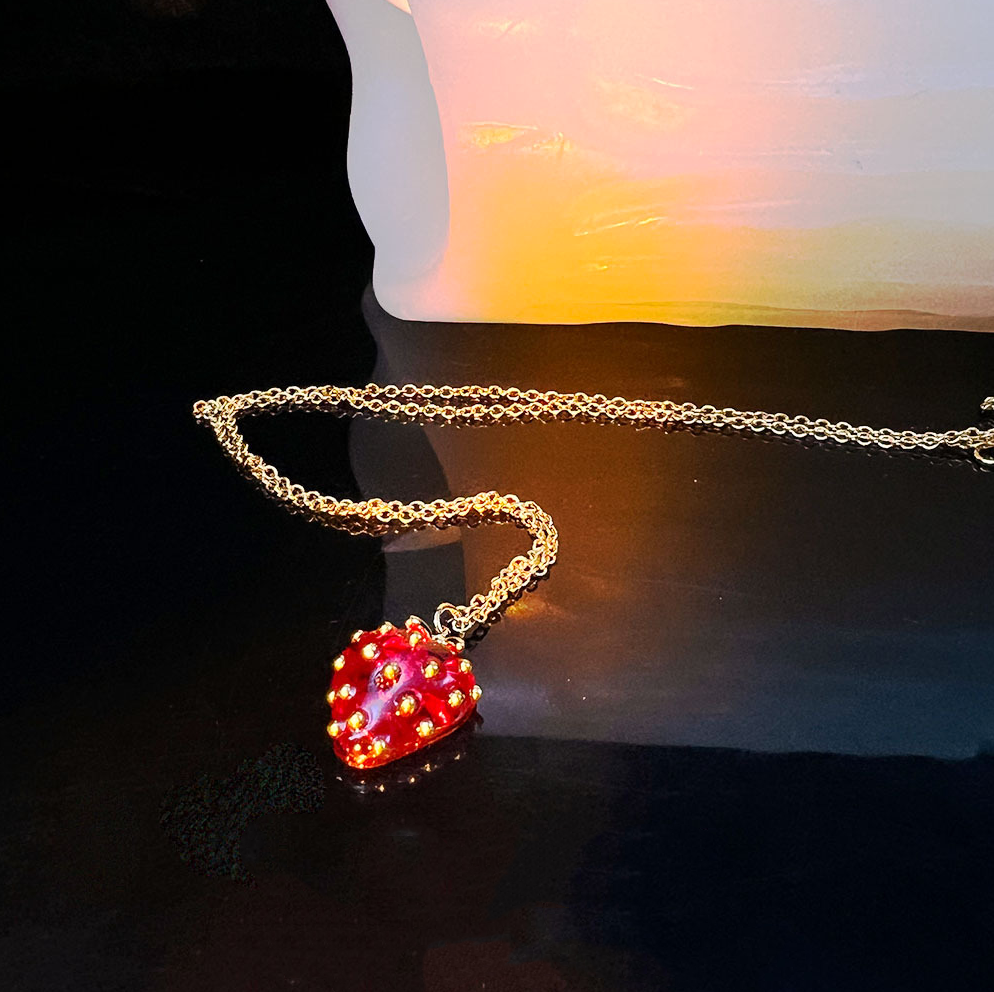 MYK2561-Copper-plated gold textured fruit-themed high-end dopamine jewelry