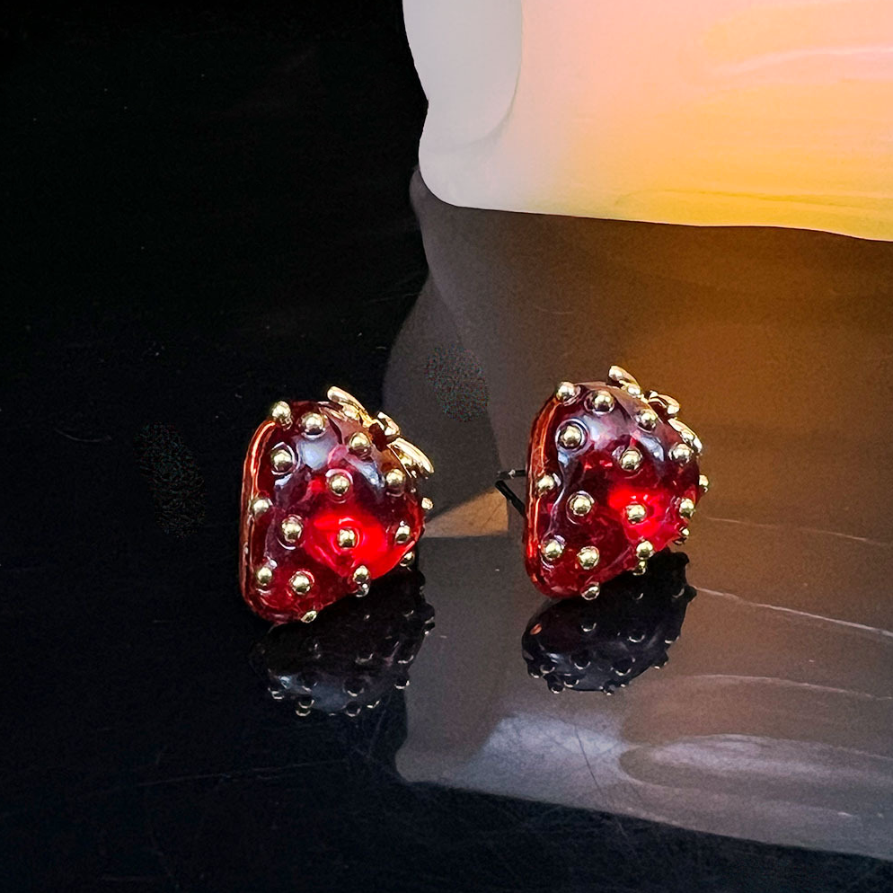 MYK2561-Copper-plated gold textured fruit-themed high-end dopamine jewelry