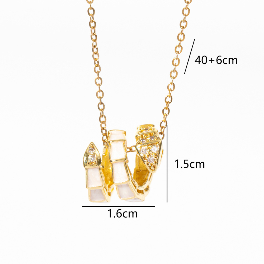 Exquisite full-diamond snake bone necklace